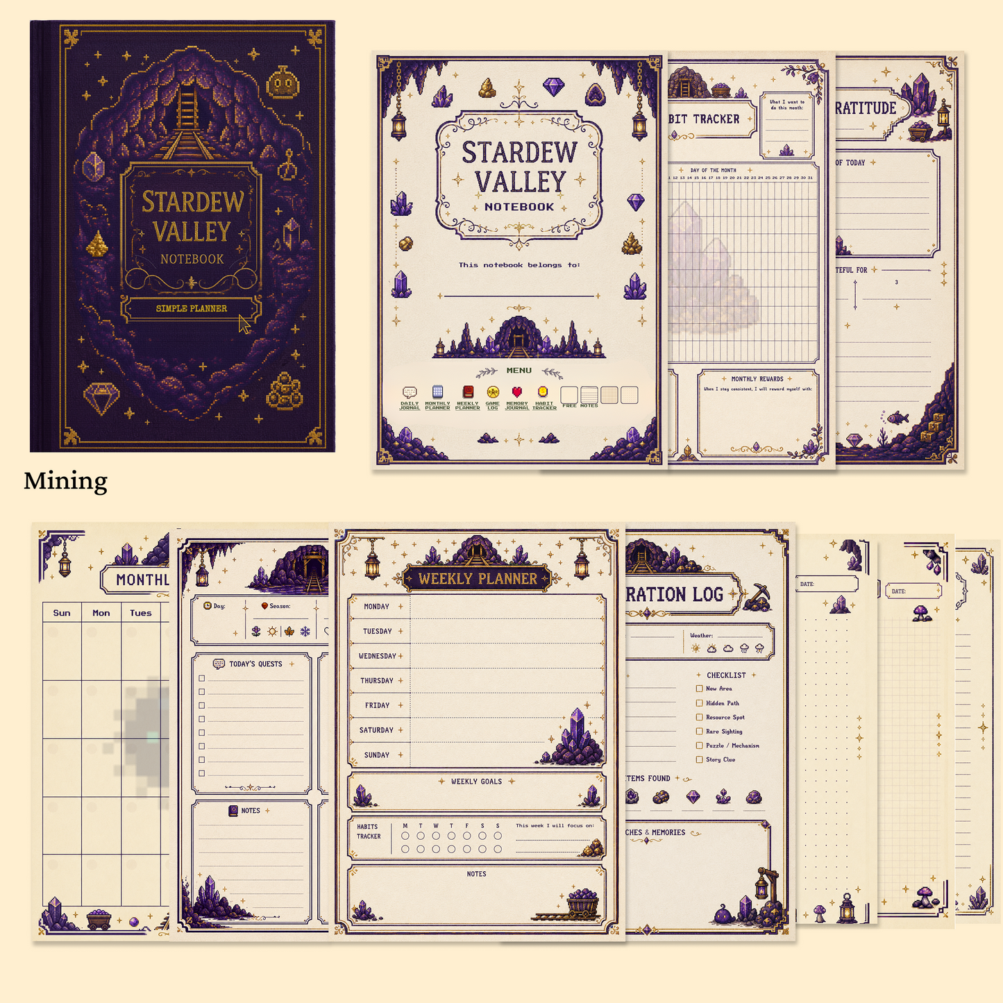 Vintage Stardew Valley Digital Planner Notebook