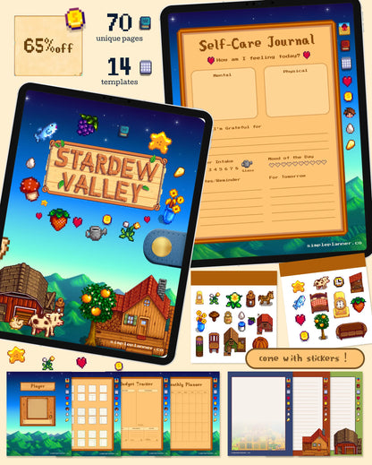 Stardew Valley Digital Journal, Cozy Farm-Themed Planner for iPad & Tablets | Goodnotes, Notability&more Simple Planner