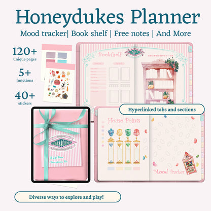 Harry Potter Honeydukes Yearly Digital Planner, Pastel iPad Notebook, Goodnotes Journal, Hyperlinked Monthly Planner, Candy Theme Digital Stationery