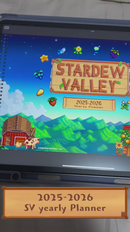 Stardew Valley Inspired 2025–2026 Digital Planner | 128pages,28templatesCozy Farm Aesthetic Journal
